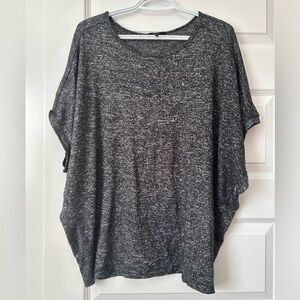 Quince Charcoal Heathered Dropped Shoulder Short Sleeve Top